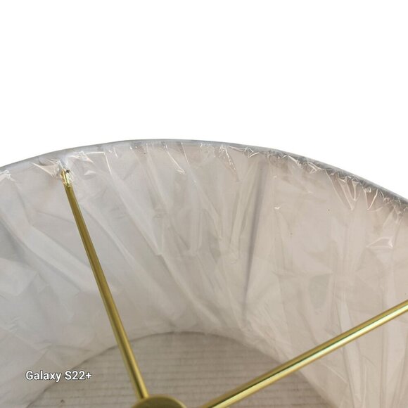 White Lamp Shade With Gold Harp Fitting Parts 13.5" Diameter X 10" Height - Picture 10 of 11